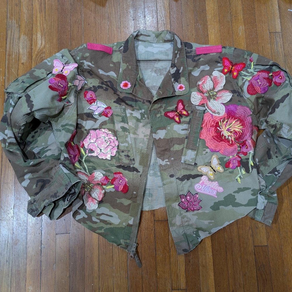 Floral And Butterfly Custom Camouflage Jacket